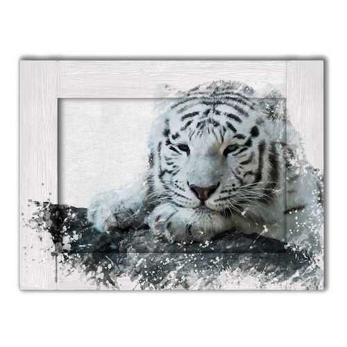 Картина с арт рамой Белый тигр 80 х 100 см Дом Корлеоне в Тогас