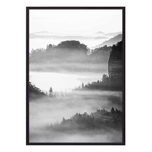 Постер в рамке Горы в тумане 21х30 см в Тогас