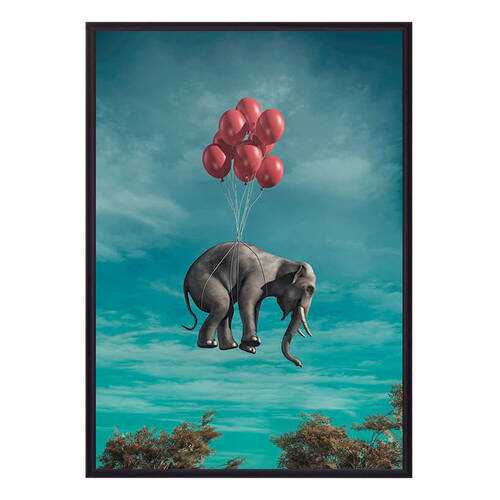 Постер в рамке Слон с шариками 21х30 см в Тогас