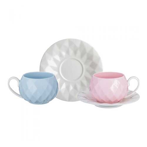 Чайный набор Lefard, 200 мл, 4 предмета, голубой/розовый в Тогас