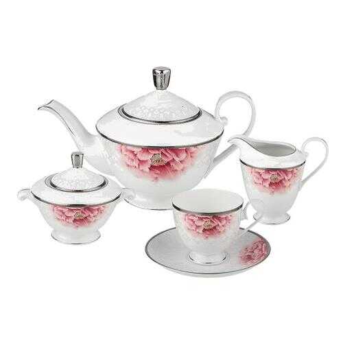 Чайный сервиз Lefard, 15 предметов, белый/розовый, цветы в Тогас